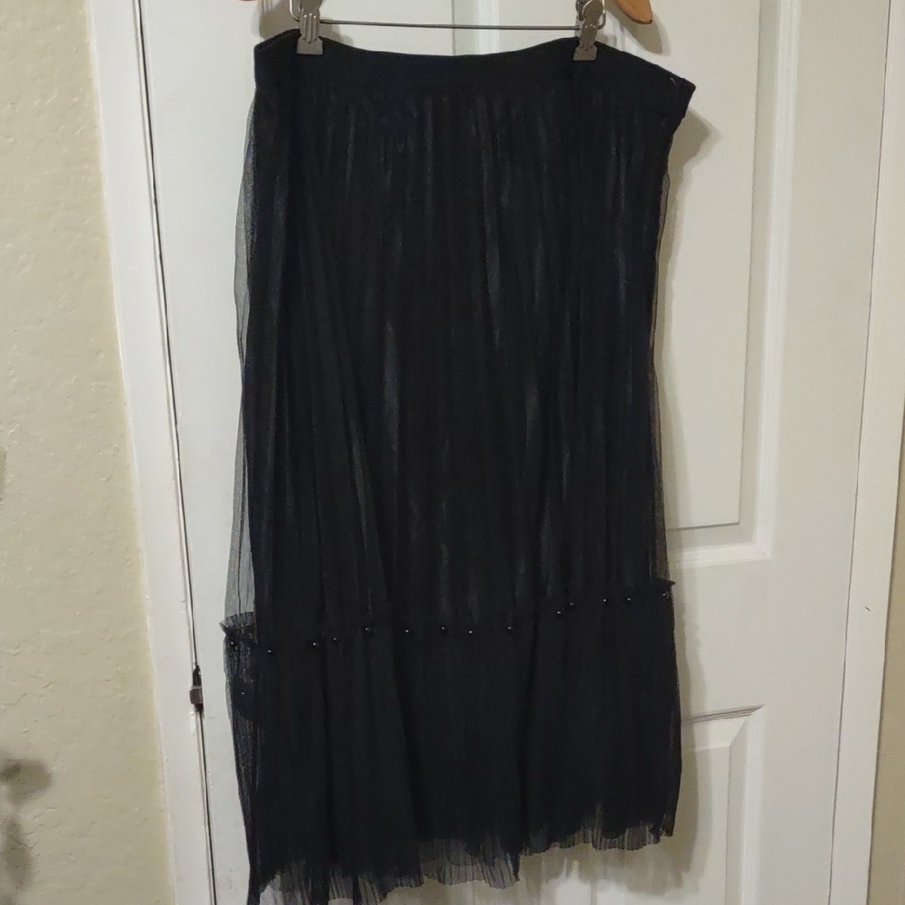 Metro Wear Black Layered Midi Tulle Skirt